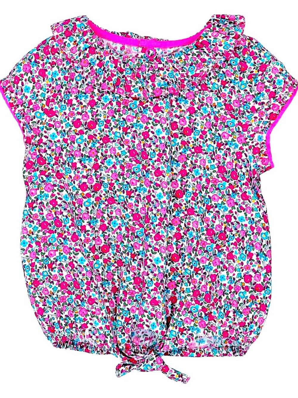 NWT Billieblush Girls Ruffle Liberty Print Pink Floral Blouse Size 2-3